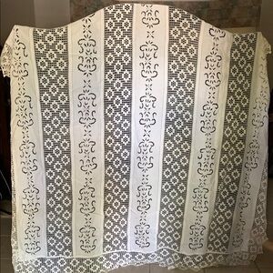 Elegant White Linen Bedcover